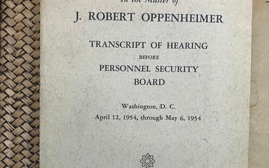 (OPPENHEIMER, J. Robert) - In the Matter of J. Robert Oppenheimer - 1954