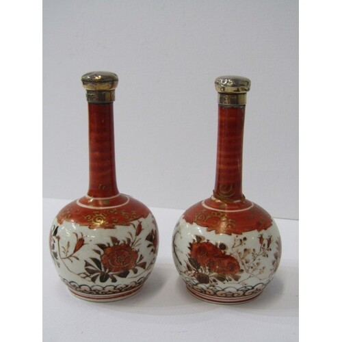 ORIENTAL CERAMICS, pair of Kutani miniature spill vases adap...