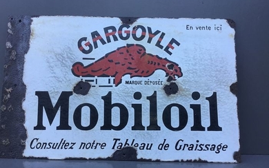Old enamel sign MOBILOIL GARGOYLE 1920 - Mobiloil - 1920-1920