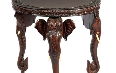 (-), Oriental side table, standing on 3 legs...