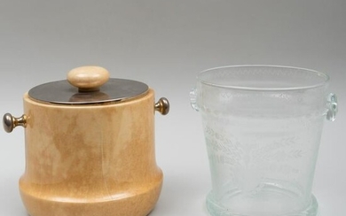 Oscar de la Renta Etched Glass Ice Bucket and a Modern