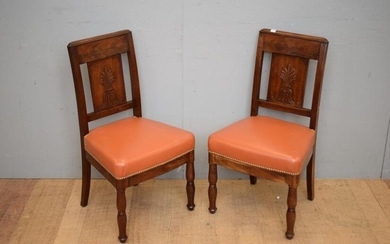 PAIR OF DIRECTOIRE PERIOD MAHOGANY SIDE CHAIRS ATTRIBUTED TO GEORGES JACOBE, C.1795 - 1810 (H87 X W50 X D45 CM) (LEONARD JOEL DELIV...