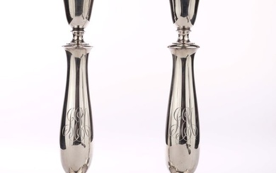 PAIR of TIFFANY & CO STERLING SILVER CANDLESTICKS