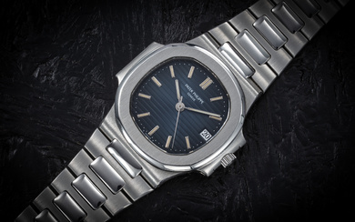 PATEK PHILIPPE, NAUTILUS REF. 3800/1, A RARE AND ATTRACTIVE STAINLESS...