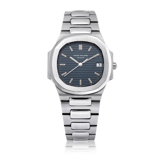 PATEK PHILIPPE | NAUTILUS, REF 3900 STAINLESS STEEL WRISTWATCH WITH DATE AND BRACELET MADE IN 1985