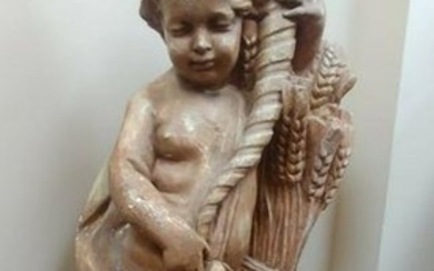 PLASTER STATUE OF THE ANGEL 34 x 15 INCHES