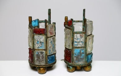 POLIARTE VERONA Pair of table lamps.