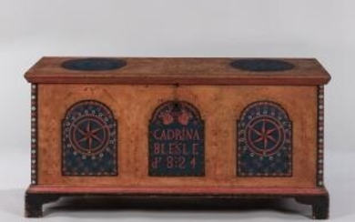 Paint-decorated Dower Chest "Cadrina Blesle/1824,"