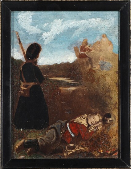 NOT SOLD. Painter unknown, 19th century: Four miniature paintings. Unsigned. Oil on panel. 9 x...