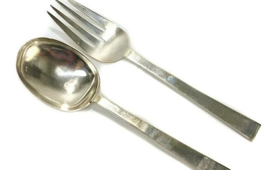 Pair International Sterling Silver Serving Fork and