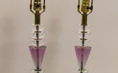 Pair Of Hivo Van Teal Plexiglass Lamps