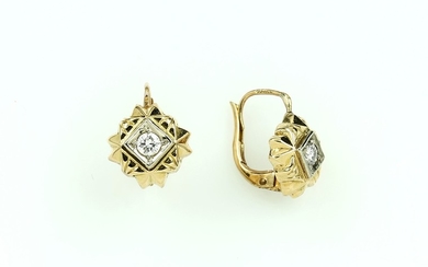 Pair of 18 kt gold earrings with...
