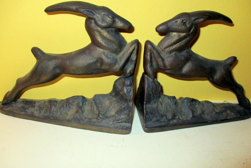 Pair of Cast Iron Deco Bookends