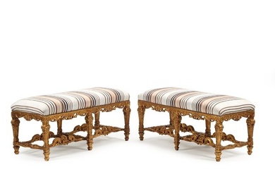 Pair of French Regence Style Giltwood Window Seats
