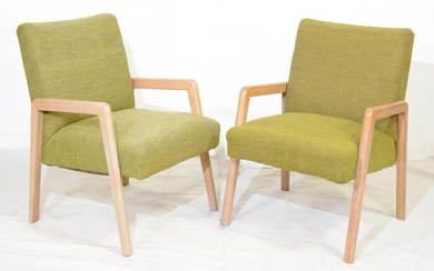Pair of Vintage Russel Wright Style Lounge Armchairs