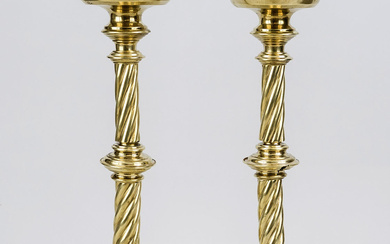 Pair of altar candlesticks, late 1
