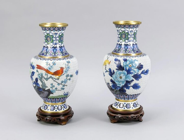 Pair of cloisonné vases, China