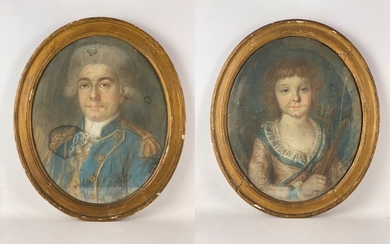 Paire de portraits ovales représentant un... - Lot 61 - Boisgirard - Antonini - Nice