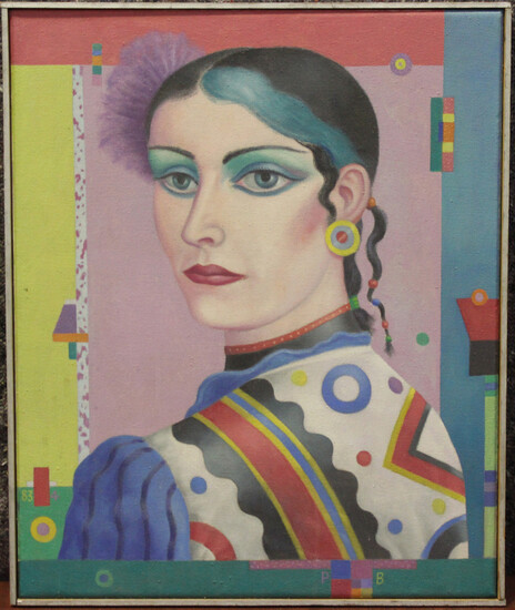 Patrick Burke - Portrait of a Lady, 20th century oil on canvas, signed verso, 56cm x 46cm, within a