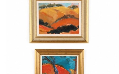 Patty Biederman (CA/VA), Two Landscape Paintings