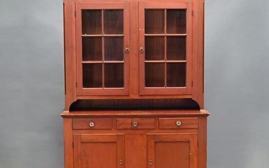 Pennsylvania Federal Dutch Cupboard in Red Paint