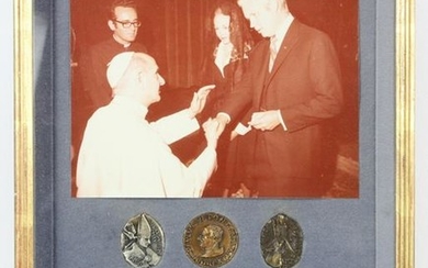 Photo and Medals, Pope Paul VI and Henry O. Dormann