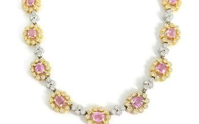 Pink Sapphire Diamond Necklace