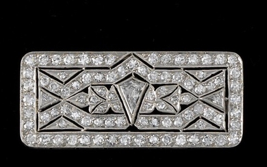 Platinum Deco Diamond Brooch