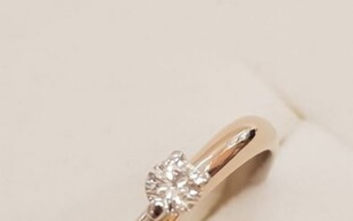 Polello - 18 kt. Pink gold, White gold - Solitaire Ring Diamond