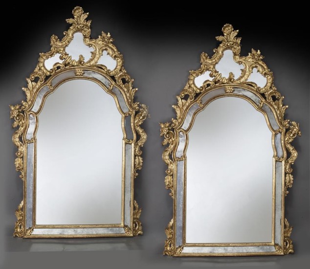 Pr. French giltwood mirrors