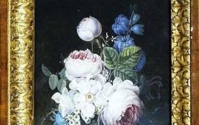 Prevost watercolor of a Bouquet of Flowers