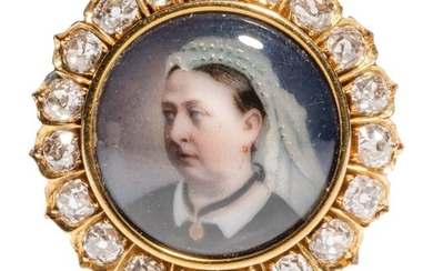 QUEEN VICTORIA. A JEWELLED ROYAL PRESENTATION BROOCH, PROBABLY ENGLISH, 1869
