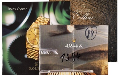ROLEX - Prospekte und weitere, dabei Rolex-Oyster 1984,1998 und Rolex-Cellini...