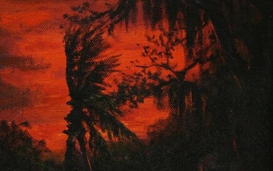 ROY MCLENDON RED SUNSET HIGHWAYMEN PAINTING