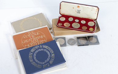 ROYAL MINT QUEEN ELIZABETH II CORONATION COIN SET, COIN SETS AND CROWNS (8).