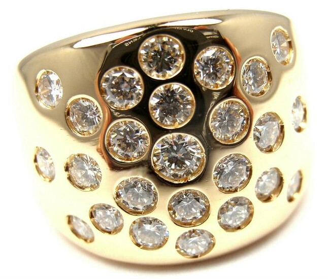 Rare! Authentic Hermes 18k Yellow Gold Diamond Ring