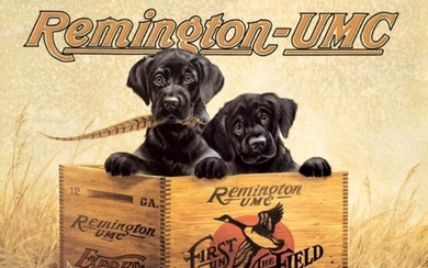 Remington First In The Field Metal Pub Bar Sign