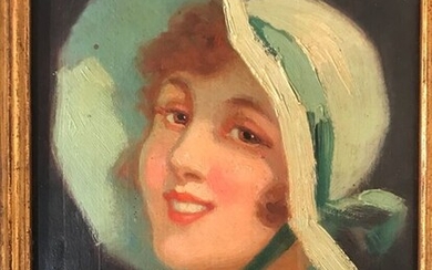 René Péan (XX) - Portrait de jeune femme