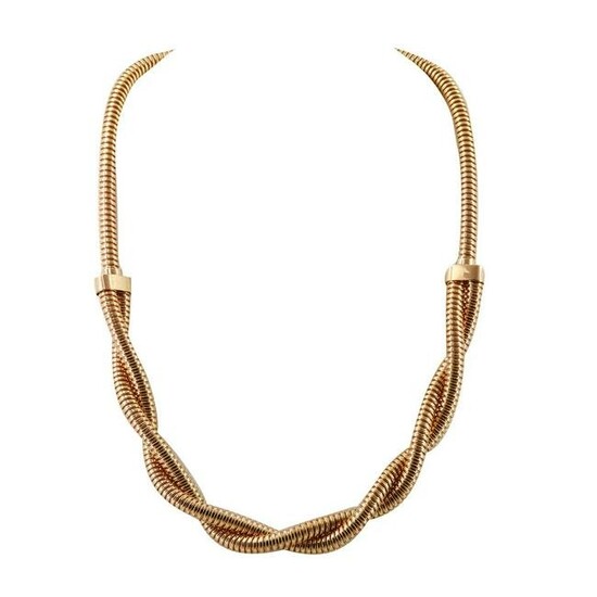 Retro Gas Tube Necklace in 18k yellow gold