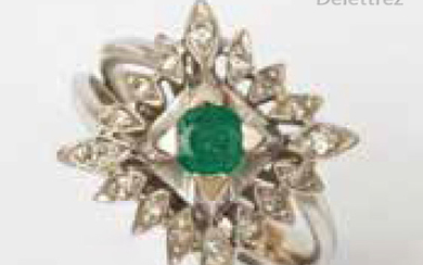 Ring " Fleur " in white gold, adorned...