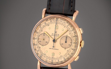 Rolex Reference 4062 | A pink gold chronograph wristwatch |...