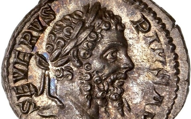 Roman Empire - AR Denarius, Septimius Severus (AD 193-211) Rome - Jupiter standing right