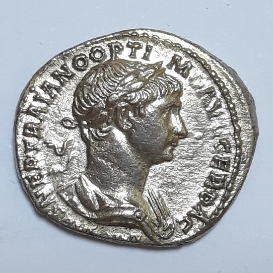 Roman Empire Trajan (AD 98-117). AR Denarius, Mars