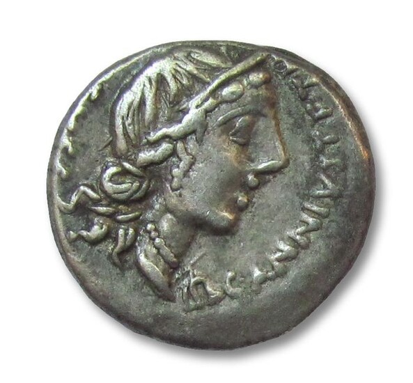 Roman Republic. C. Annius Luscus and L. Fabius Hispaniensis, 82-81 BC. Silver Denarius,North Italian / Spanish mint - scarcer type