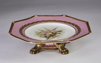 Royal Worcester octagonal compote, circa 1875