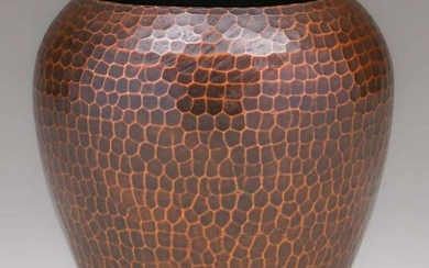 Roycroft Hammered Copper Bulbous Vase c1920s