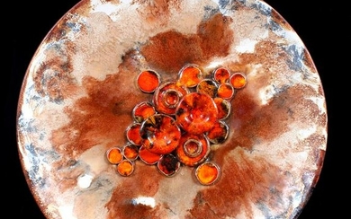 Ruscha earthenware dish with mushroom relief
