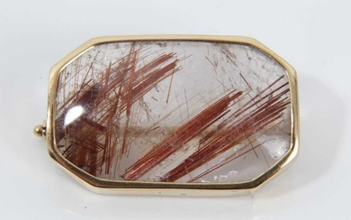 Rutilated quartz brooch