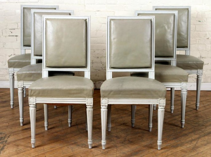 SET 6 DIRECTOIRE STYLE FRENCH DINING CHAIRS C1940