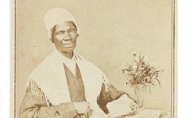 (SLAVERY & ABOLITION.) Carte-de-visite portrait of Sojourner Truth: "I Sell the Shadow to Support